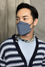 Textile Denim Blue Adult Korean-style Respirator 2.0 (5-pack)