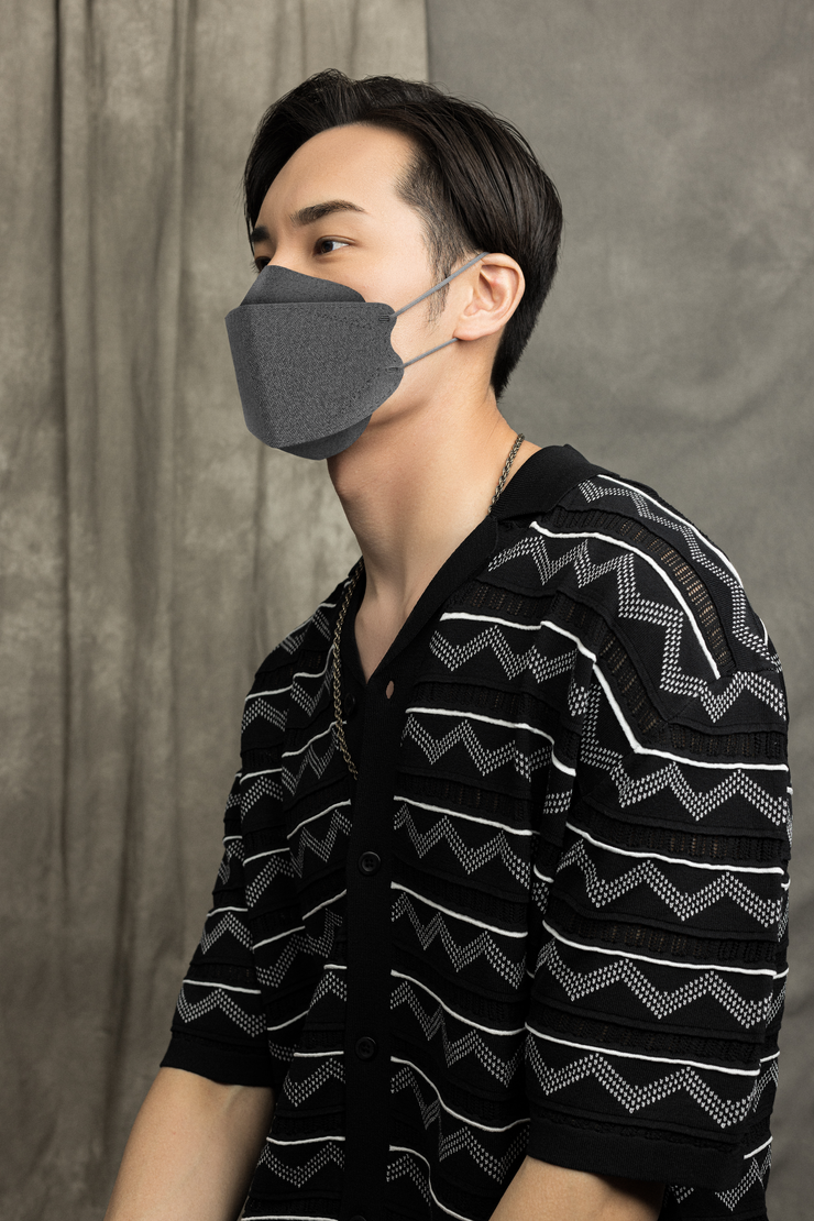 Textile Denim Grey Adult Korean-style Respirator 2.0 (5-pack)