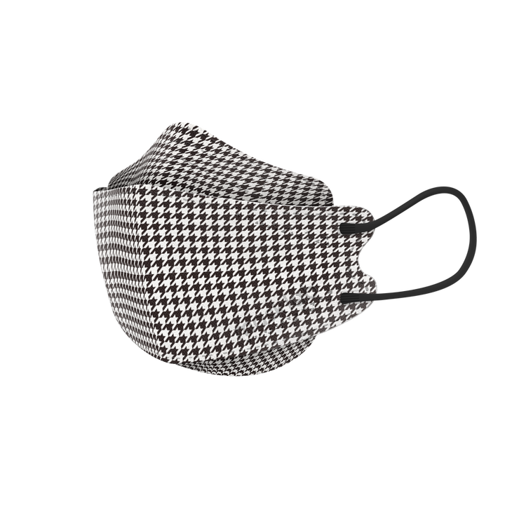 Monochrome Houndstooth Adult Korean-style Respirator 2.0 (5-pack)