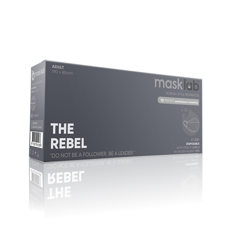 MINIMAL 2.0+ THE REBEL (Grey) Adult Korean-style Respirator 2.0 (10-pack)